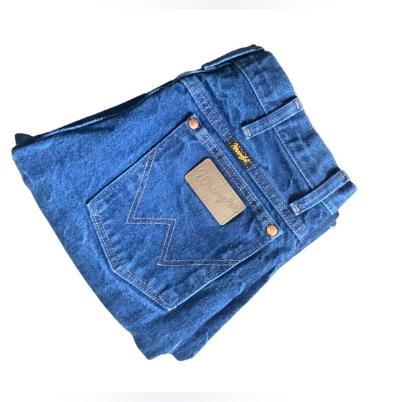 WRANGLERS Mens 936DEN Straight Leg Slim Fit Rough Blue Jeans 31 X 30 EUC - Picture 2 of 12